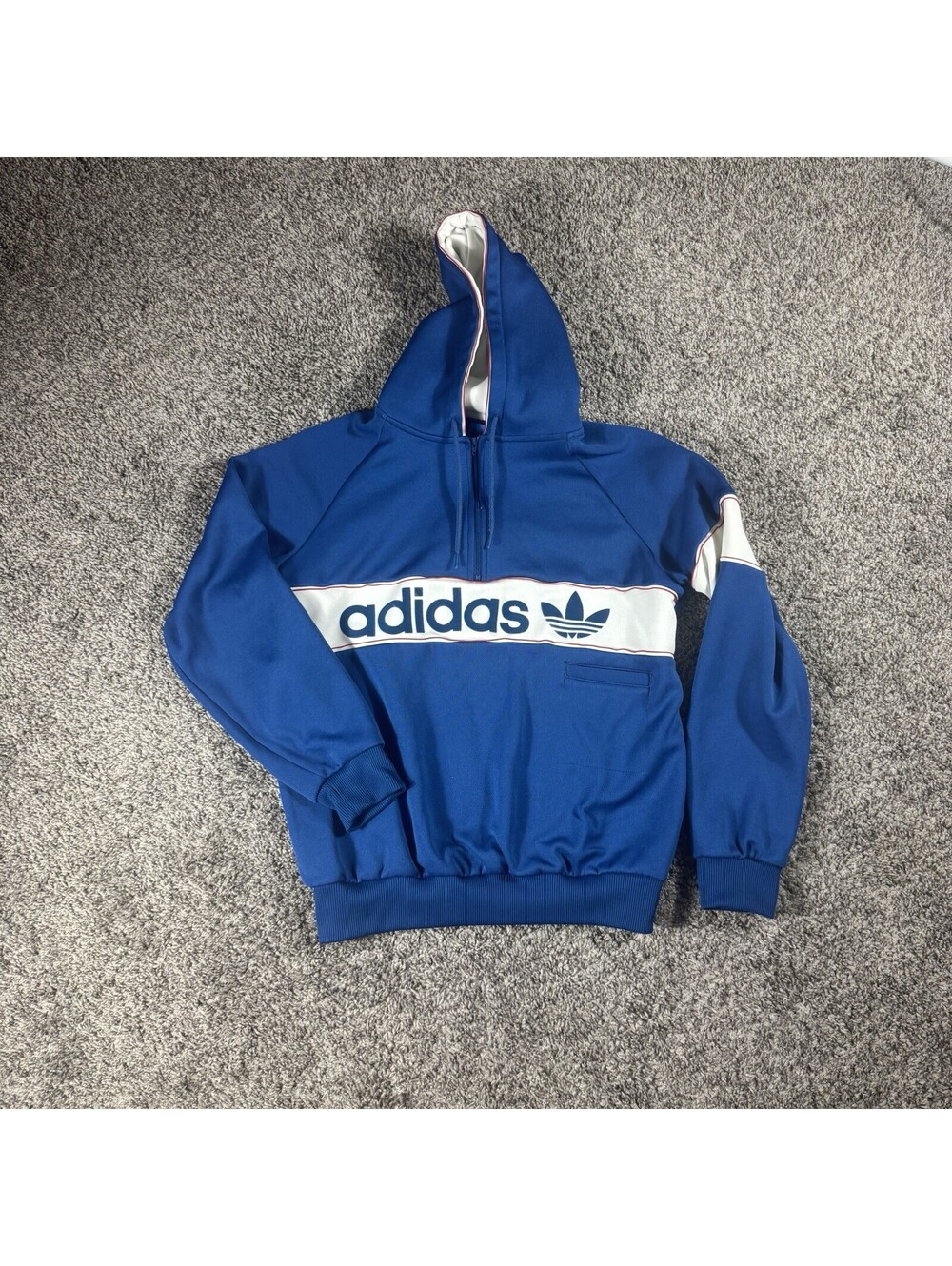 adidas Original Hal Zip Hoodie Blue Big Trefoil Logo Men’s M AY0645 Pullover Y2K